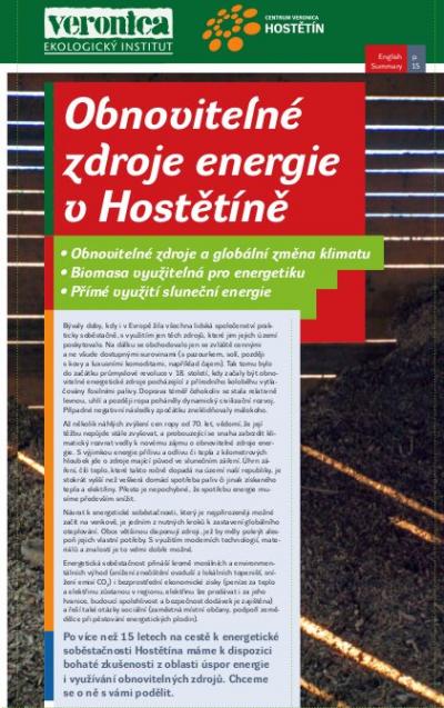 Obnovitelné zdroje energie v Hostětíně
